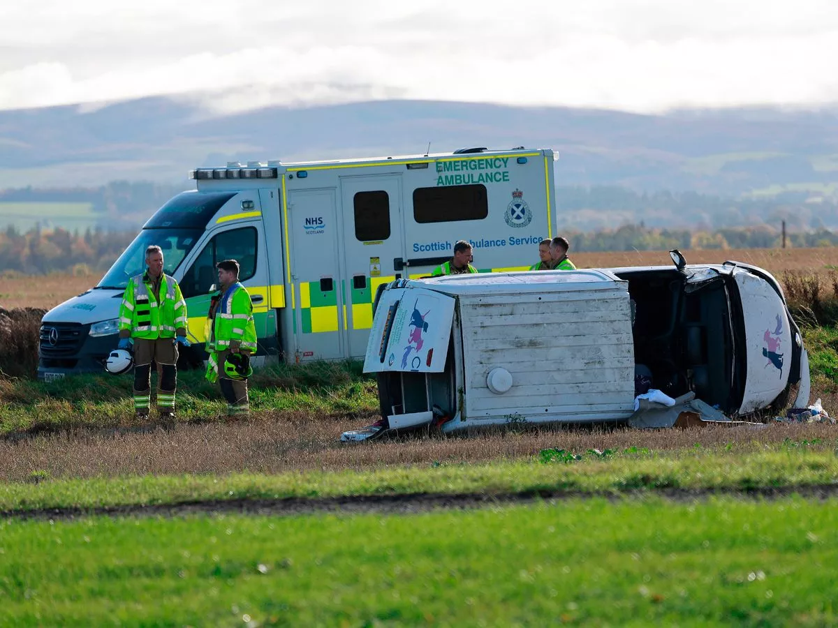 Van flips into field in horror crash in East Lothian