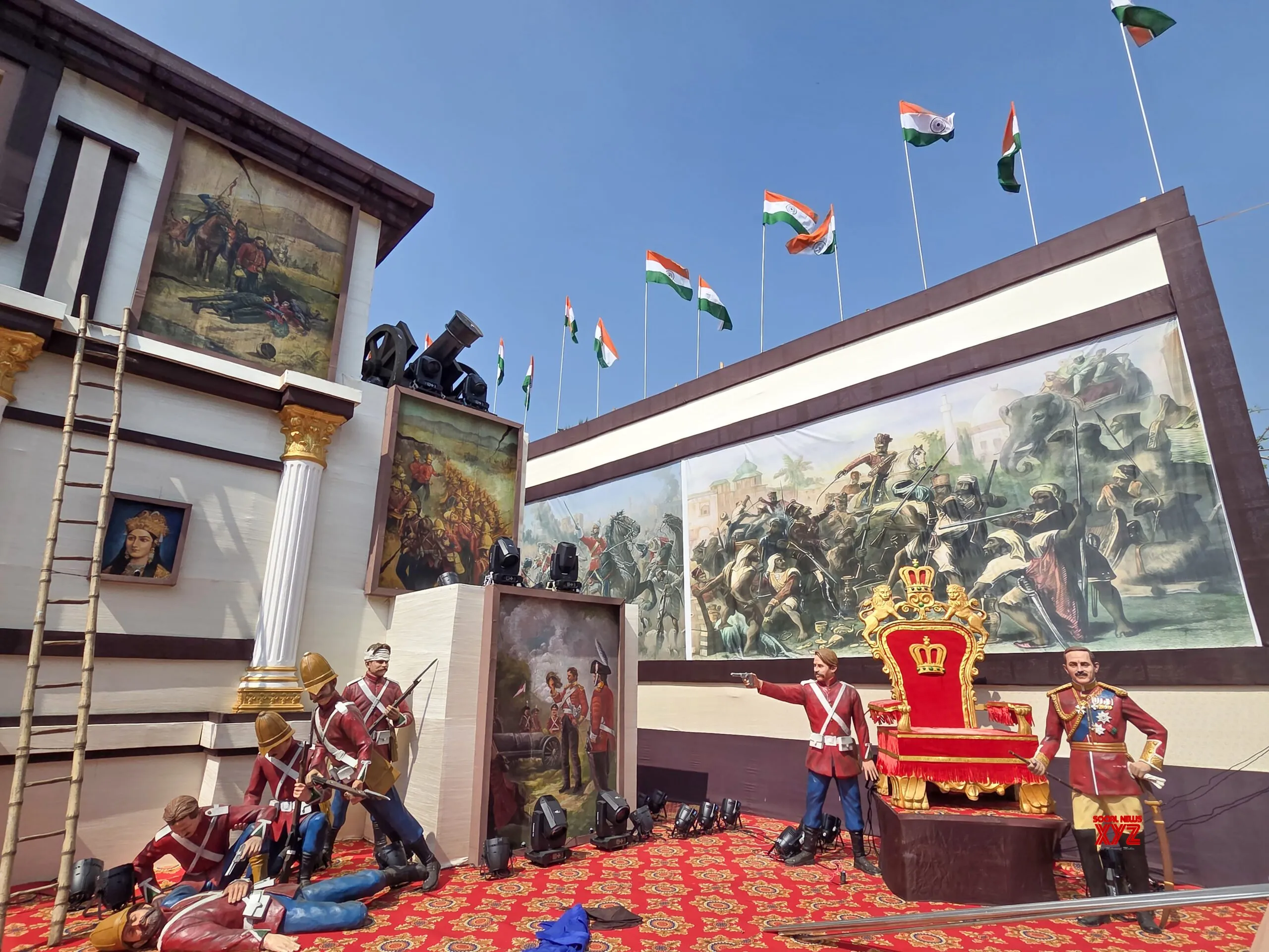 Berhampore: Kali Puja Pandal Depicts 1857 Sepoy Mutiny #Gallery