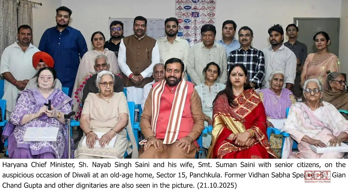 CM celebrates deepotsav with elderly at Old Age Home