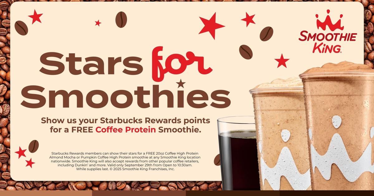 Smoothie King Celebrates National Coffee Day with Free Protein-Packed Coffee Smoothies Through New "Stars for Smoothies" Program
