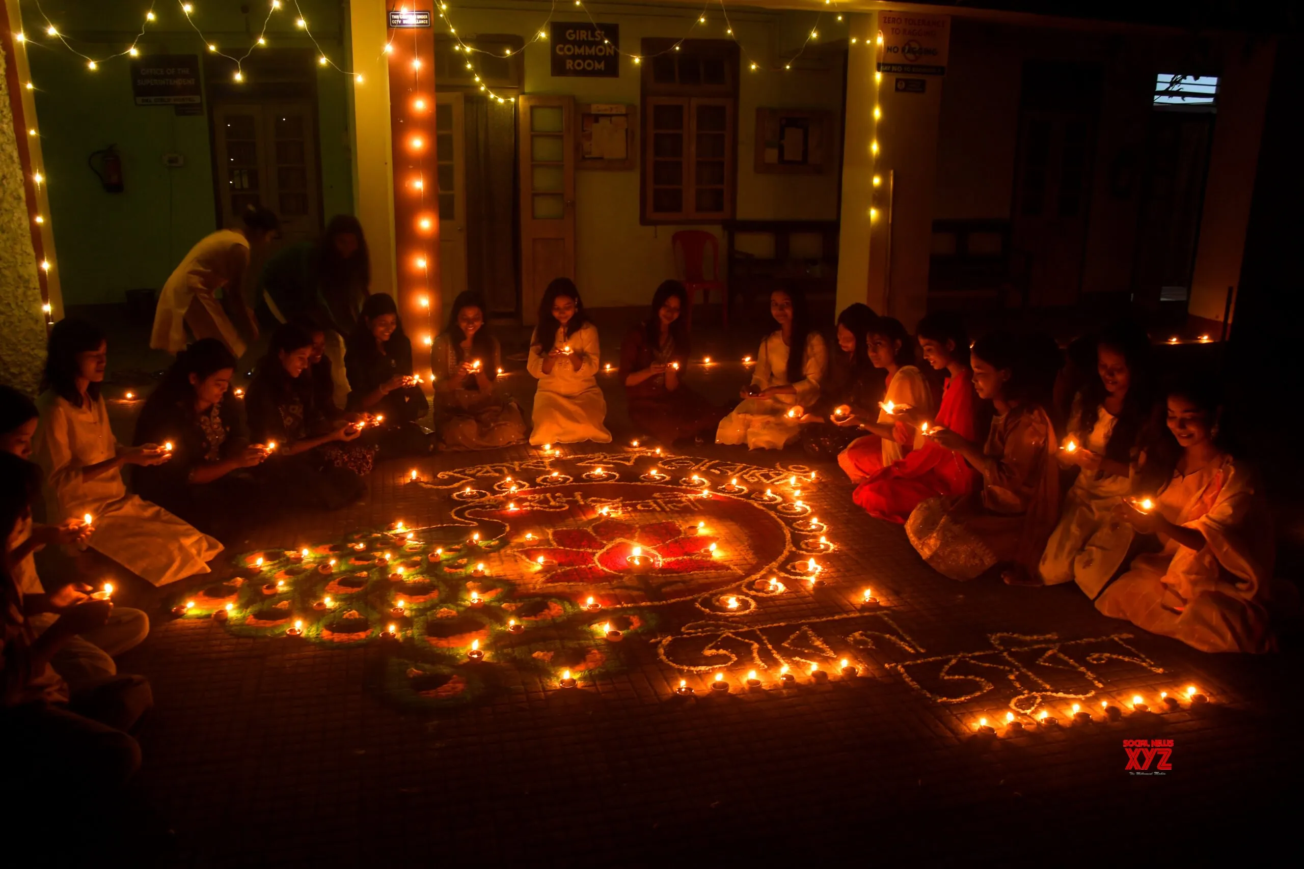 Guwahati: Students light earthen lamps for Diwali #Gallery