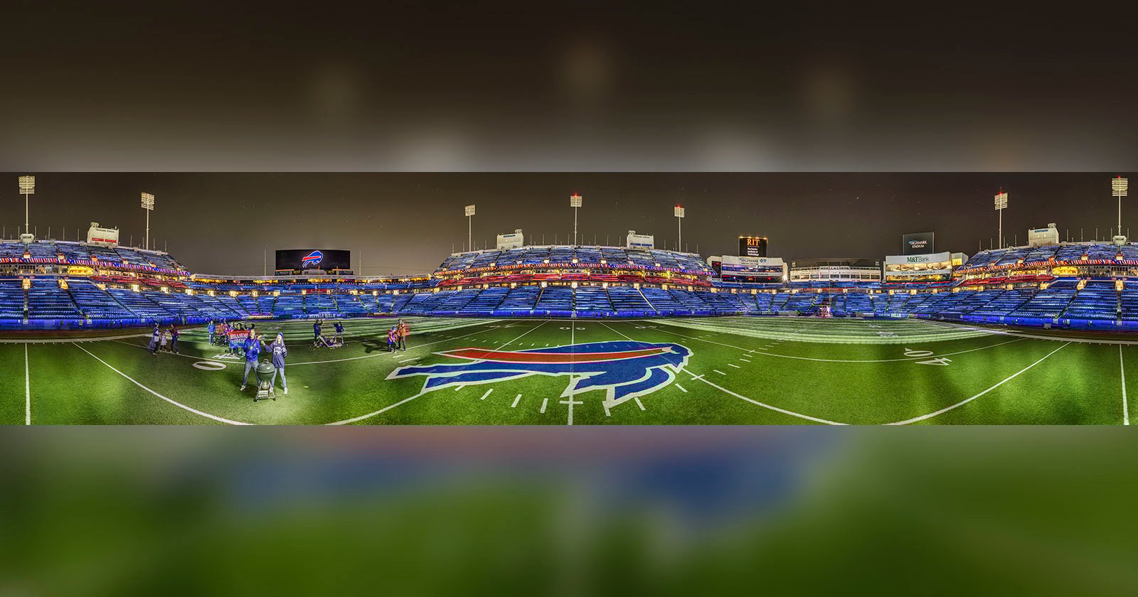 How 6,500 People Lit an Incredible 360° Nighttime Panorama of an NFL Stadium