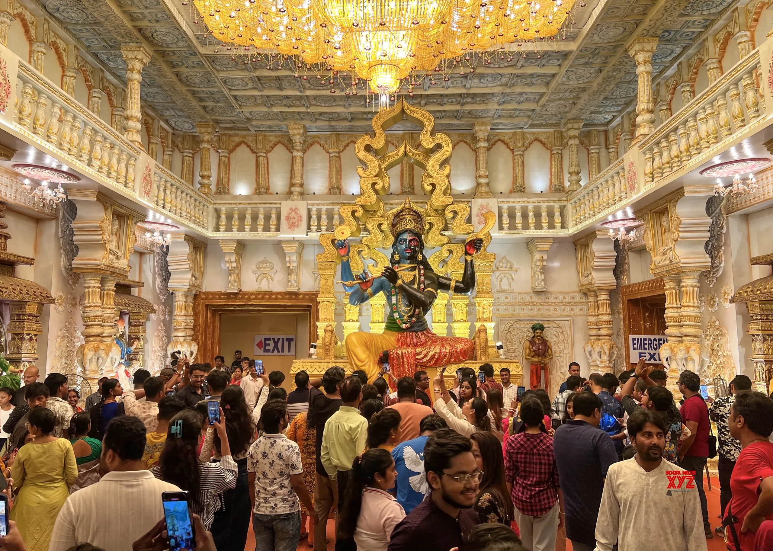 North 24 Parganas: Crowds gather at a pandal for Kali Puja in Barasat #Gallery