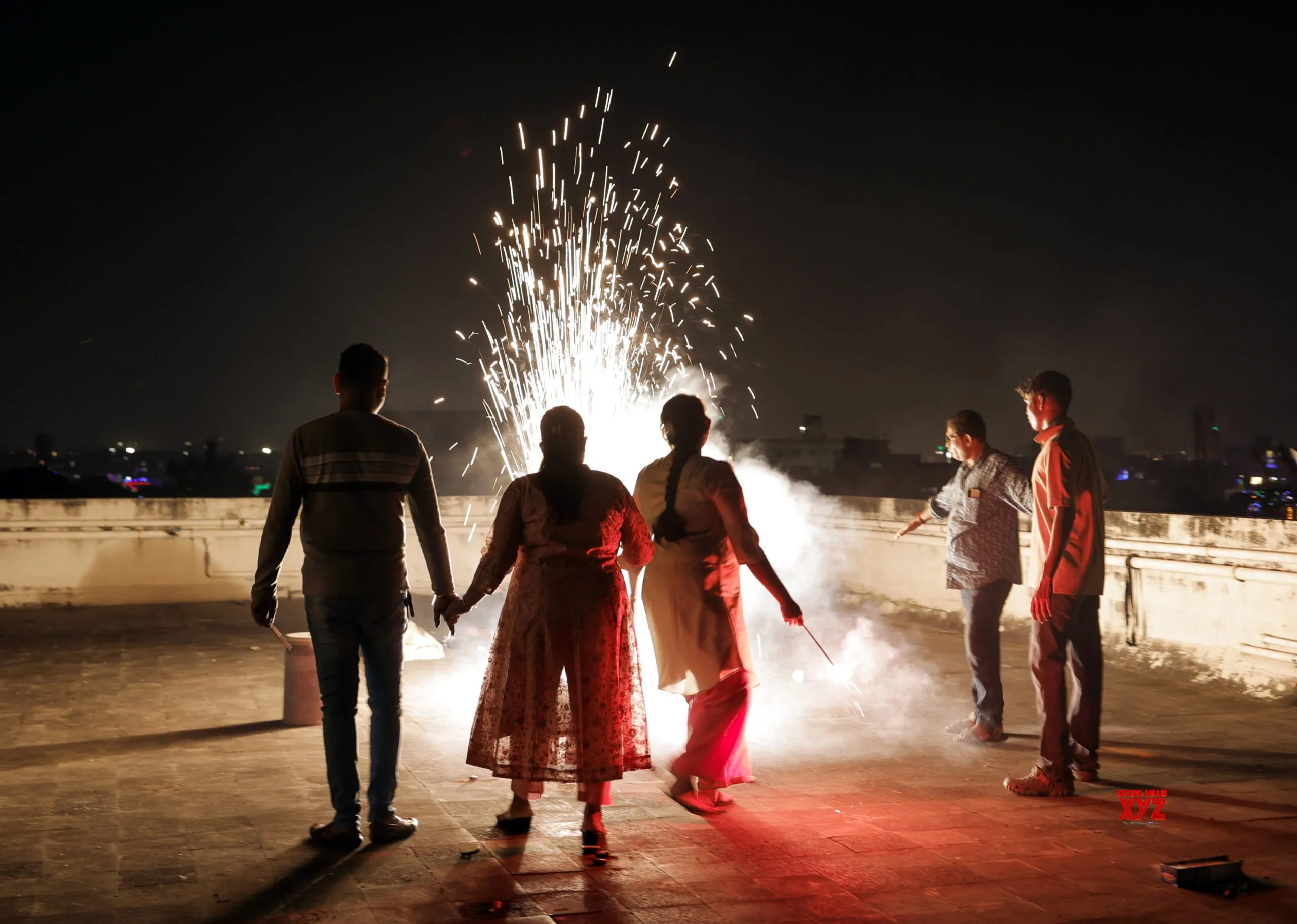People enjoy fireworks during Diwali celebrations in Howrah #Gallery