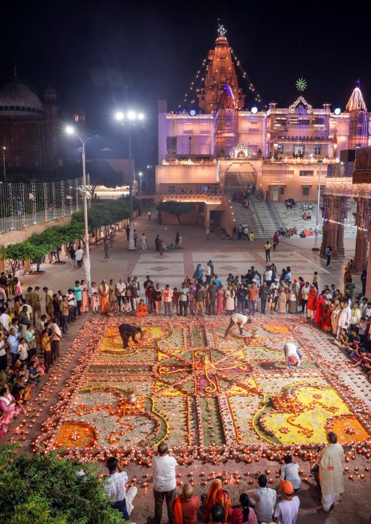 Devotees light lamps at Sri Krishna Janmabhoomi temple during Diwali #Gallery