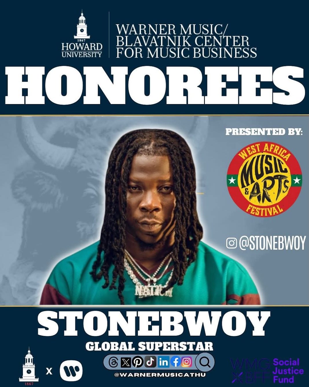 Stonebwoy to Be Honored at 2025 Howard University Homecoming Takeover in Washington D.C.
