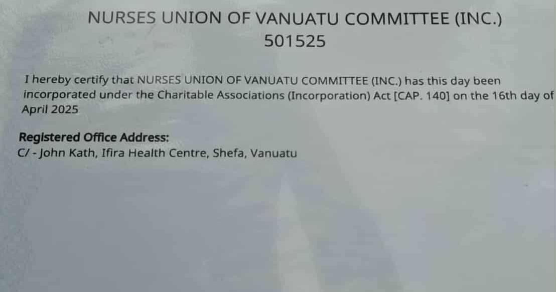 Nurses in Vanuatu form Union Committee to fight for welfare