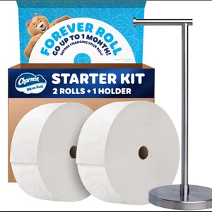 Le nouveau rouleau de papier toilette de Charmin dure tout un mois - et s'étend jusqu'à la hauteur du monument de Washington.