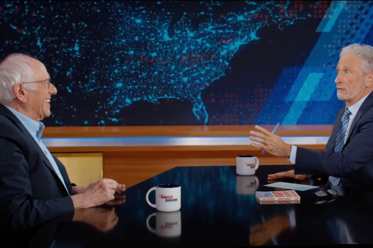 Bernie Sanders gives credit to Trump for acknowledging that the ‘system is broken’ during Jon Stewart interview