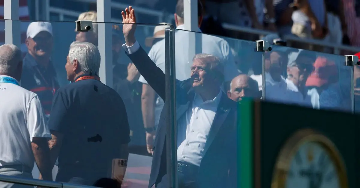 Trump Brutally Mocked Over Bizarre Outfit Choice For 2025 Ryder Cup... As Prez Is Forced To Watch Golfers From Bulletproof Glass Box Following Charlie Kirk's Assassination
