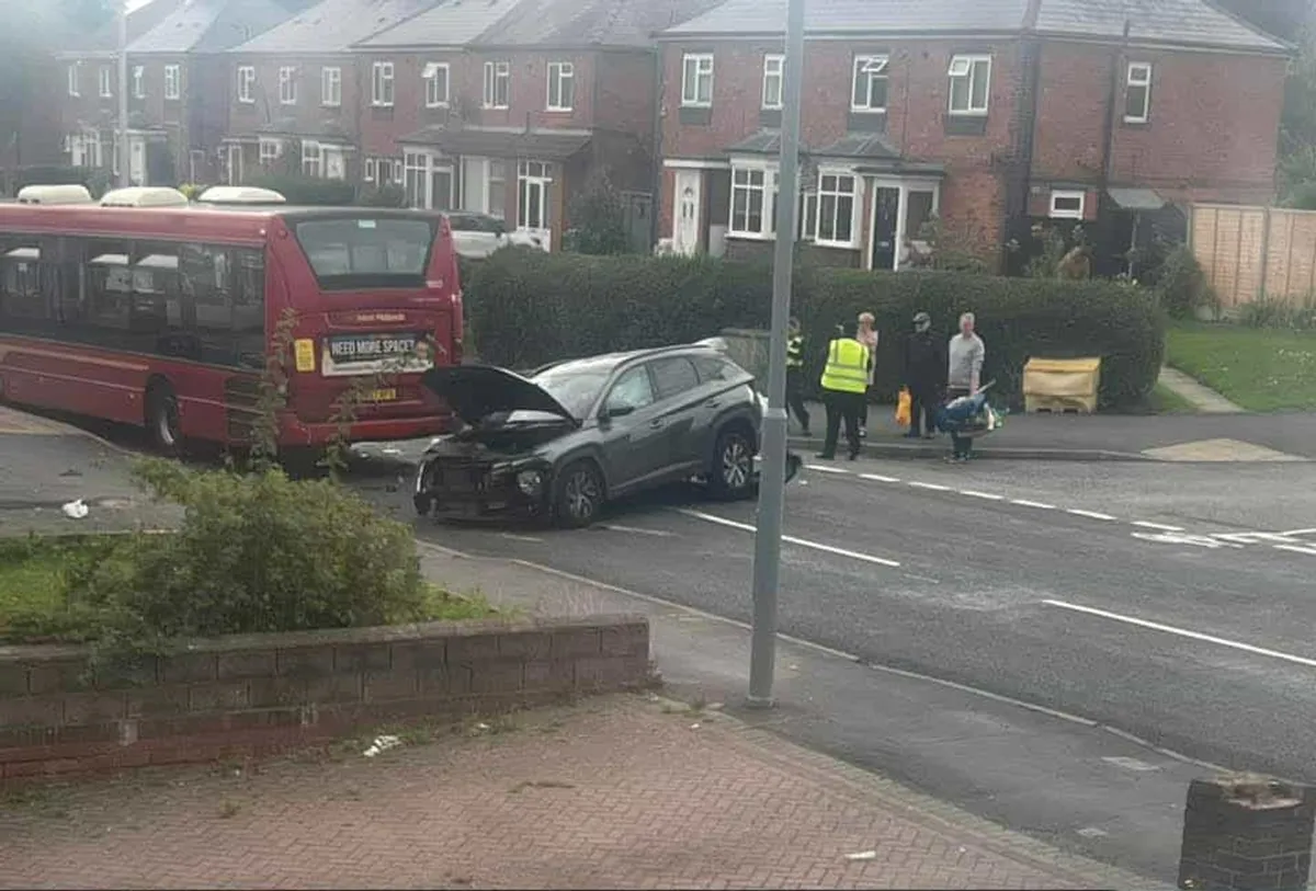Crash between two cars and a bus in Rowley Regis sees one person injured, damage to property and road blocked for several hours