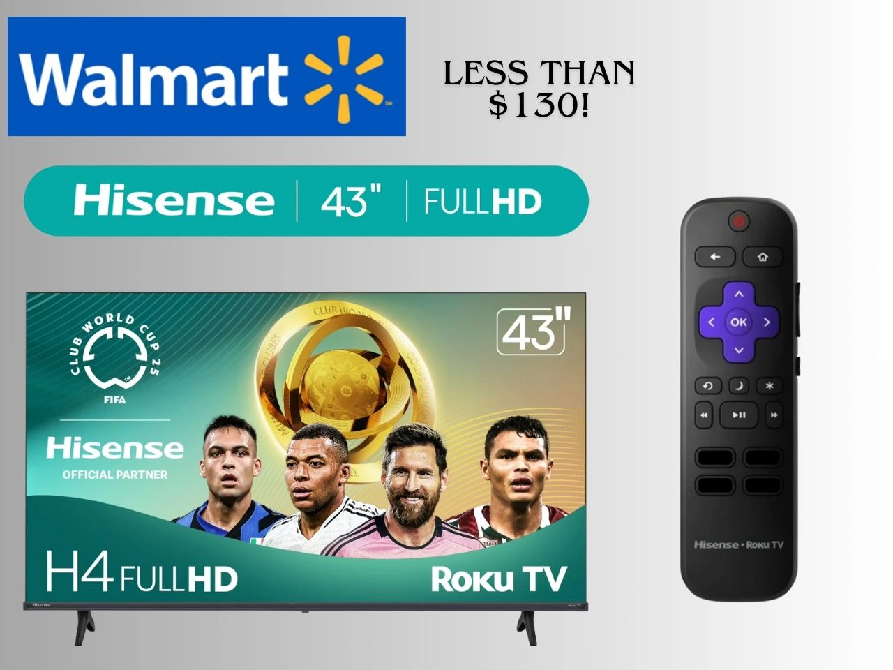 Walmart drops Hisense 43-inch Roku Smart TV to $128 in Flash Deal