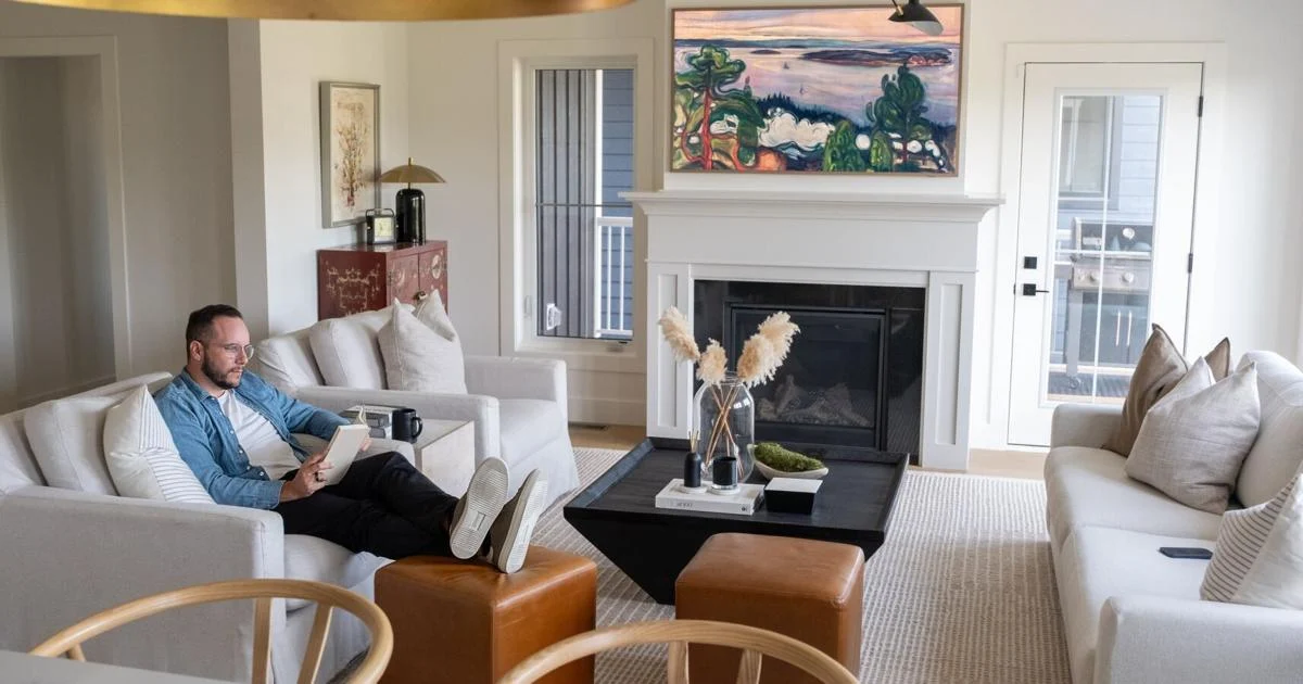 He wanted to pay homage to the Blue Mountains in his Collingwood house