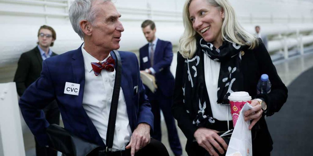 Bill Nye, Pete Buttigieg rally for Democrat who stands by candidate despite wishing death on GOP lawmaker's kids