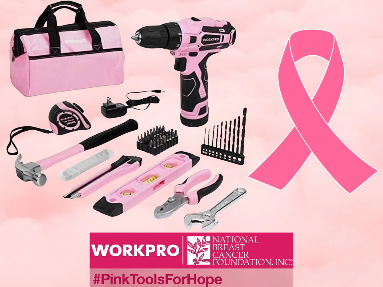National Breast Cancer Foundation receives support from Workpro tool kit sales at Walmart