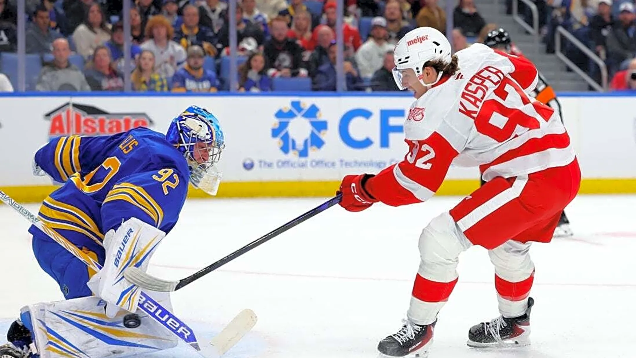 Sabres G Colten Ellis cools off Red Wings in NHL debut