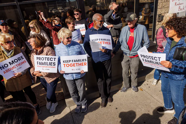 Protesters rally outside Philly ICE office as Catholics launch campaign to support immigrants