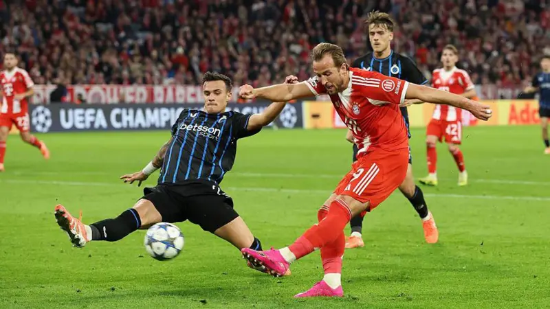 Champions League: Kane & teenager Karl on target as Bayern rout Brugge