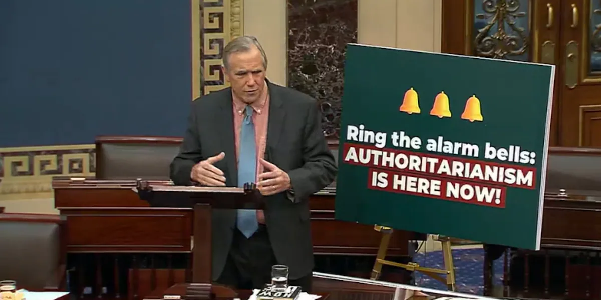 Democratic senator holds marathon speech on day 22 of government shutdown