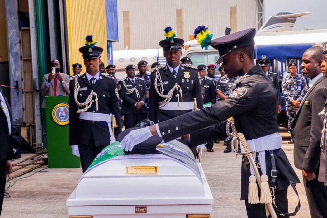 PICTORIAL: Nigeria Police Force Mounts Guard Of Honour For Late IGP Arase In Abuja