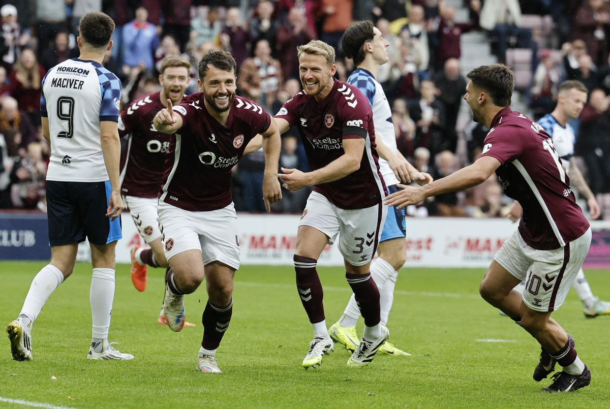 Hearts hammer Falkirk as Bairns are dealt Scottish Premiership lesson by table-toppers