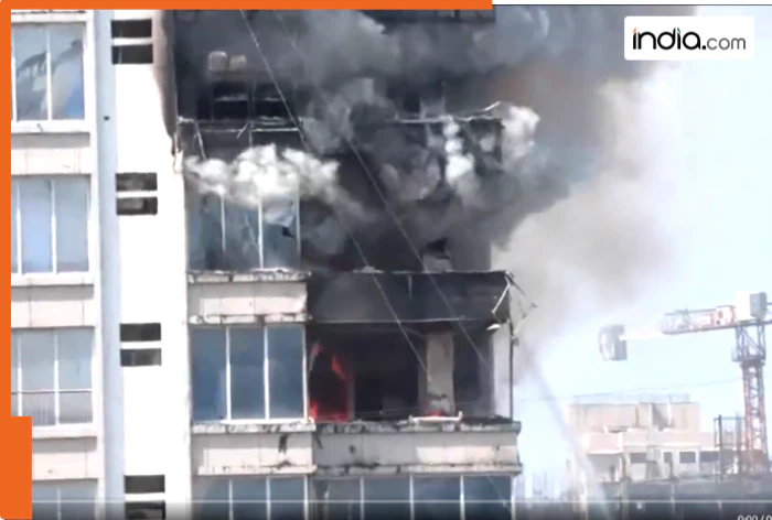 Massive fire breaks out at Mumbai’s high-rise building, people stranded on top floor | Visuals