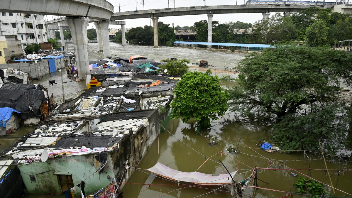 A light drizzle and then flood water was at the doorstep in Moosanagar