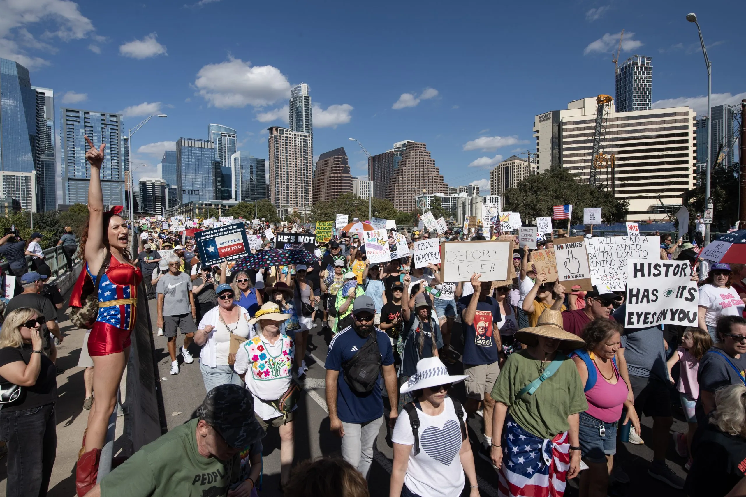 Tens of Thousands March Against Trump Administration at Austin’s No Kings Rally