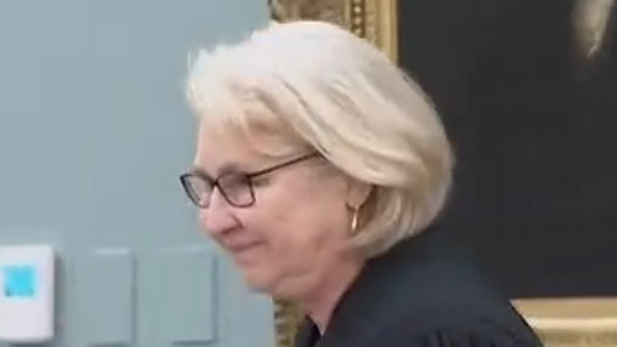 New Hampshire Supreme Court justice can't keep smirk off her face as she returns to bench just a week after she was convicted of CORRUPTION