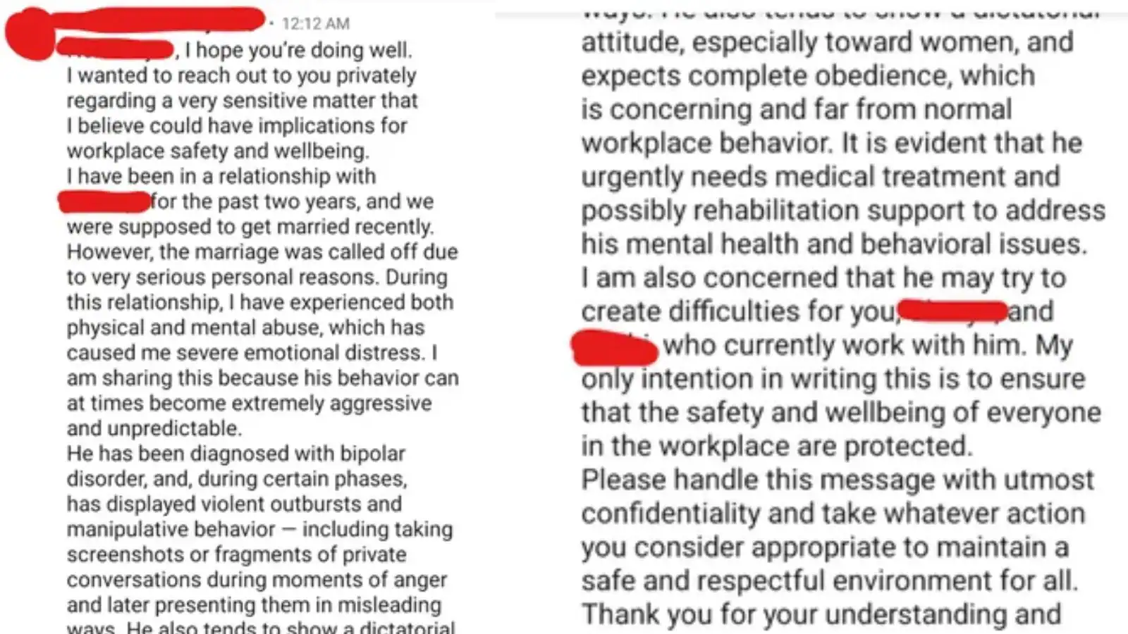 Man Receives Texts From Manager’s Ex-Fiancee About His ‘Toxic’ Conduct. Internet Warns, ‘Do Not Respond’