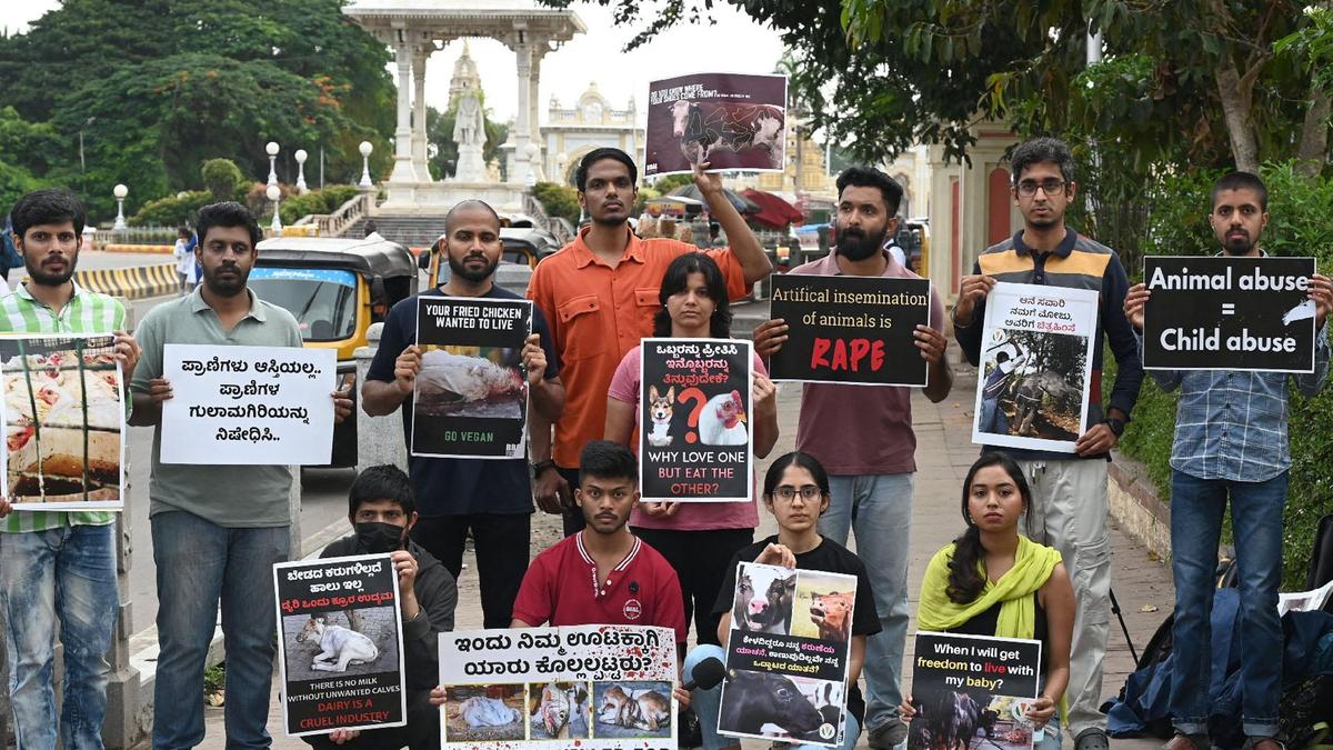 Mysuru: Activists stage protest against exploitation of animals