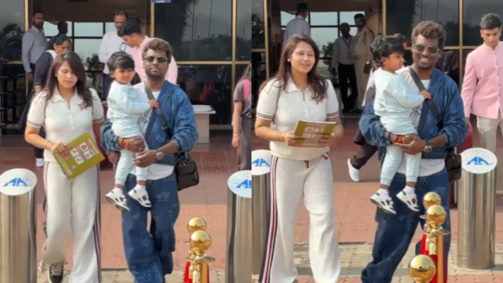 Atlee Waves At Paparazzi As He Reaches Jamnagar with Family For Isha & Akash Ambani’s Birthday Celebrations