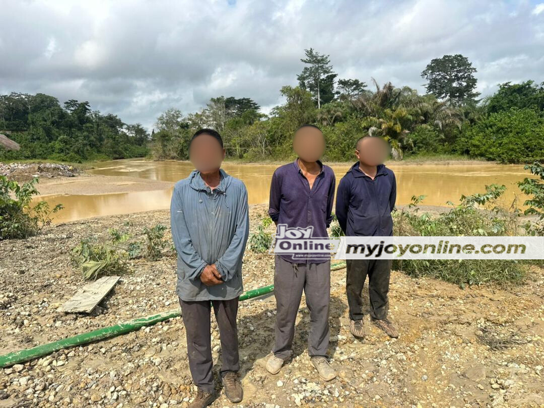 3 Chinese miners arrested, weapons and excavators seized as NAIMOS cracks down on illegal mining at Hiawa Koofrom