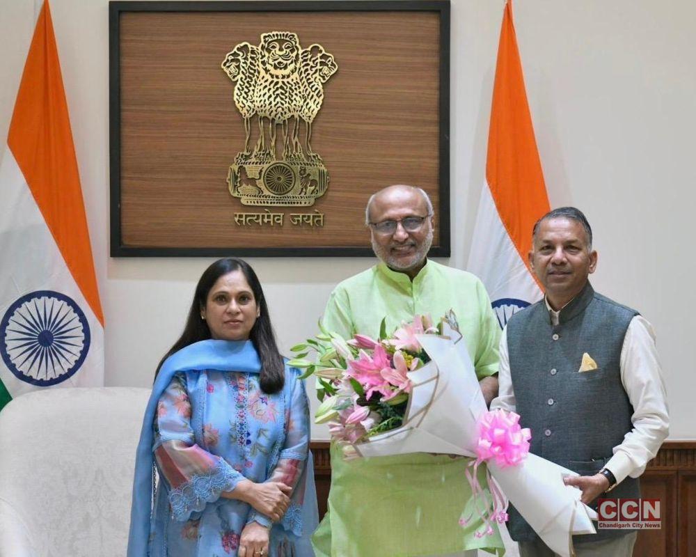Newly elected Rajya Sabha Member Rajinder Gupta calls upon Vice President of India