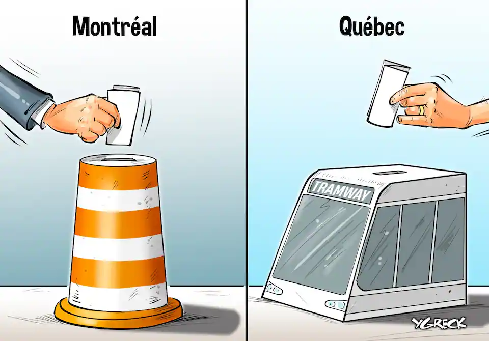 La caricature d'Ygreck en vidéo: enjeux électoraux à Montréal et à Québec