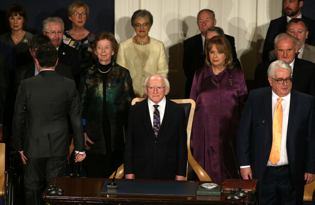When does Michael D Higgins finish up and when will Catherine Connolly be inaugurated?