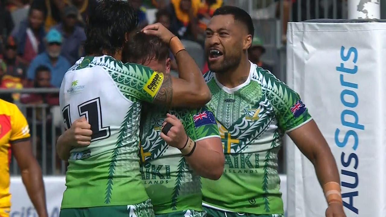 Cowboys flyer’s stunning try helps PNG hold off spirited Cook Islands outfit in entertaining clash - fox sports