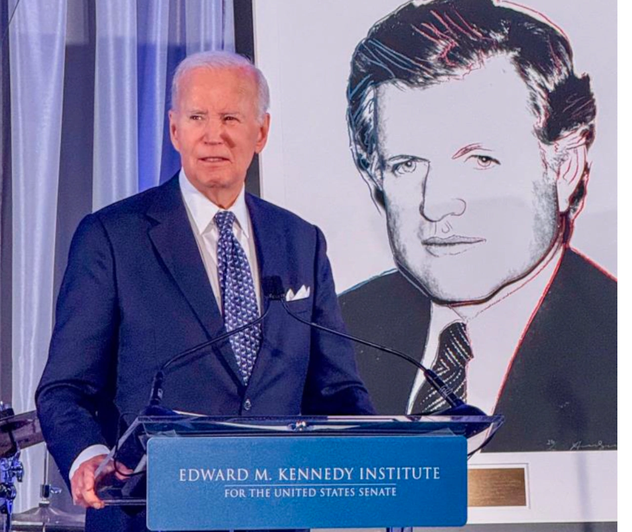 Biden in Boston at Edward M. Kennedy Institute: ‘America is not a fairy tale’