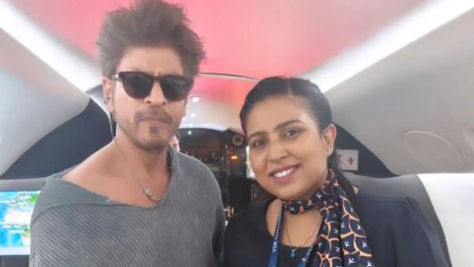 Shah Rukh Khan’s Pic With Flight Attendant Inside Private Jet Sends Fans Into Frenzy
