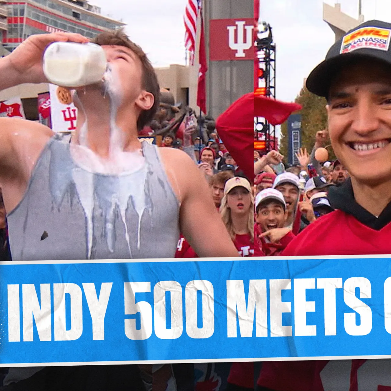 Alex Palou brings the Indy 500 energy with a Big Noon Milk Chug Challenge