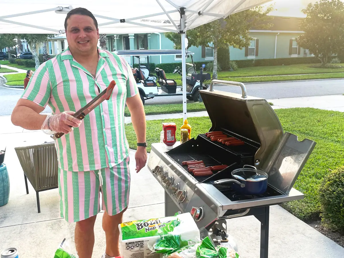 My family hands out candy — and hot dogs — for Halloween. This year, my husband plans to grill 200 for trick-or-treaters.