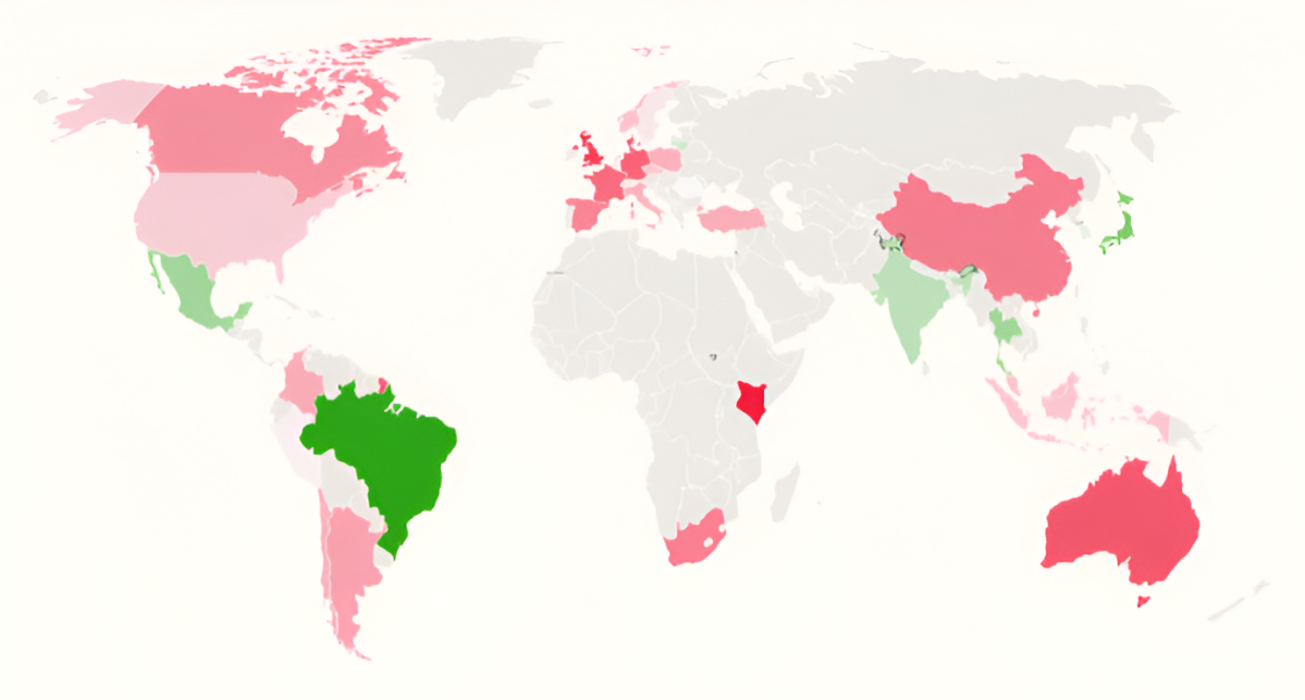 Map Shows Climate Fears Falling Around the World
