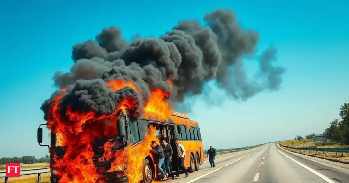 Bus catches fire in Ranchi, close shave for over 40 passengers
