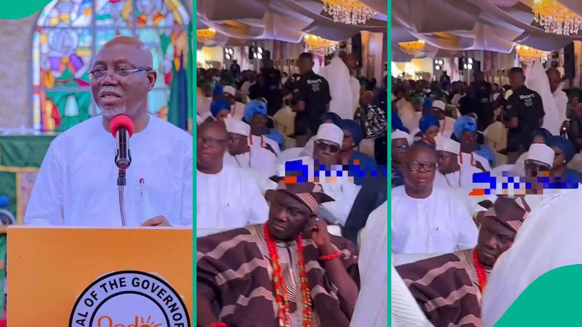“He walked past the Alaafin?”: Video of Ondo governor at Adebutu’s party raises eyebrows online