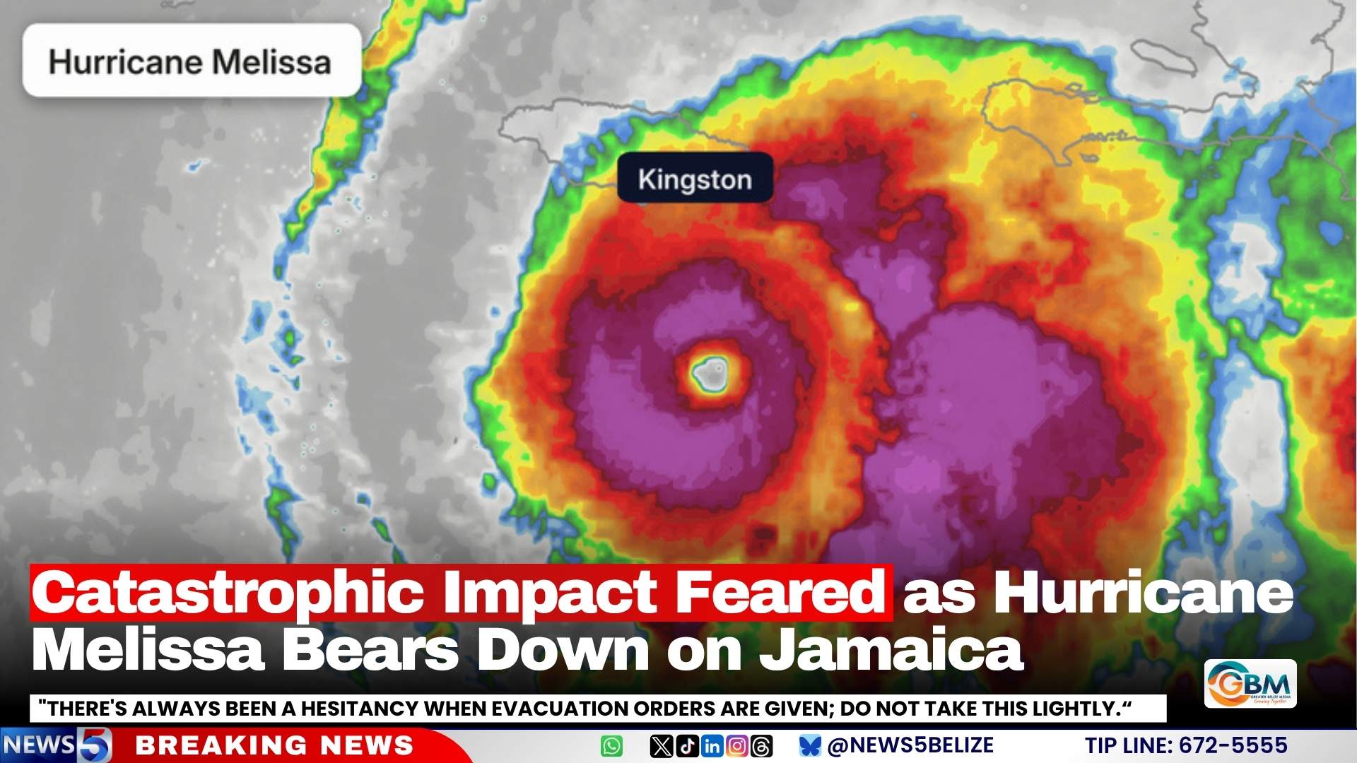Catastrophic Impact Feared as Hurricane Melissa Bears Down on Jamaica