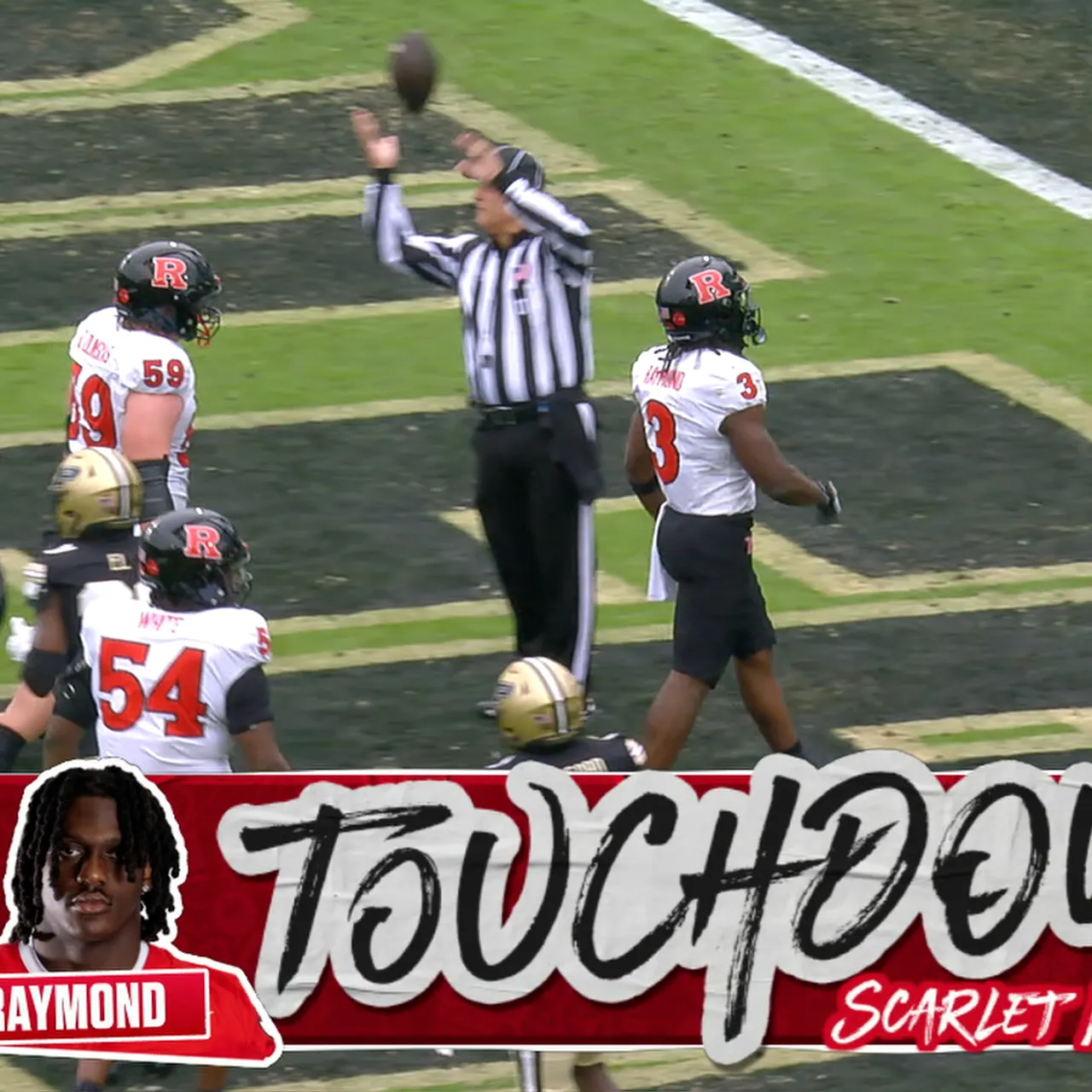 Antwan Raymond rushes up the middle for 1-yard TD to trim Rutgers' deficit against Purdue