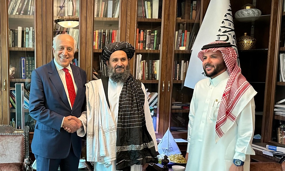 Former U.S. envoy Khalilzad meets Afghan Deputy PM Baradar