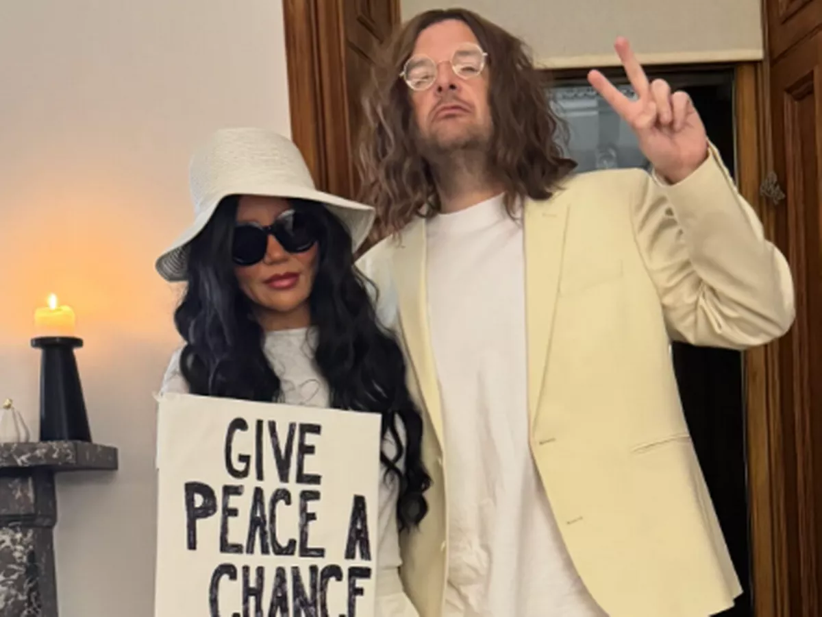 Kevin Bridges and wife dress up in Lennon and Yoko Halloween costumes as fans left in stitches