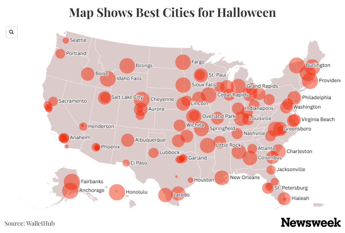 Map Shows Best Cities for Halloween