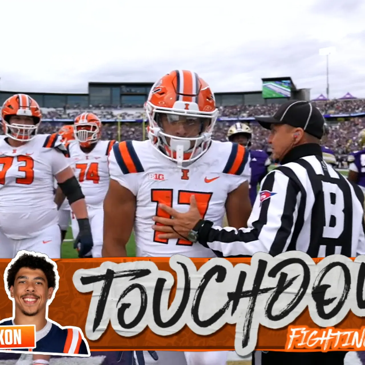 Luke Altmyer's 2-yard TD to Collin Dixon trims Illinois' deficit against Washington